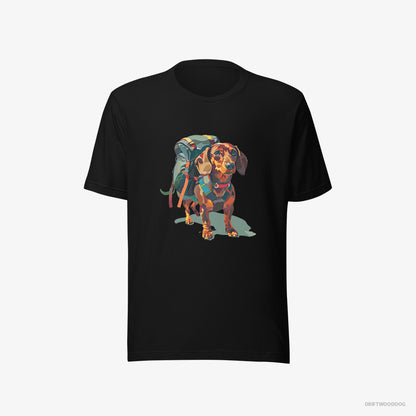 Dachshund Ready for Hiking Black T-Shirt