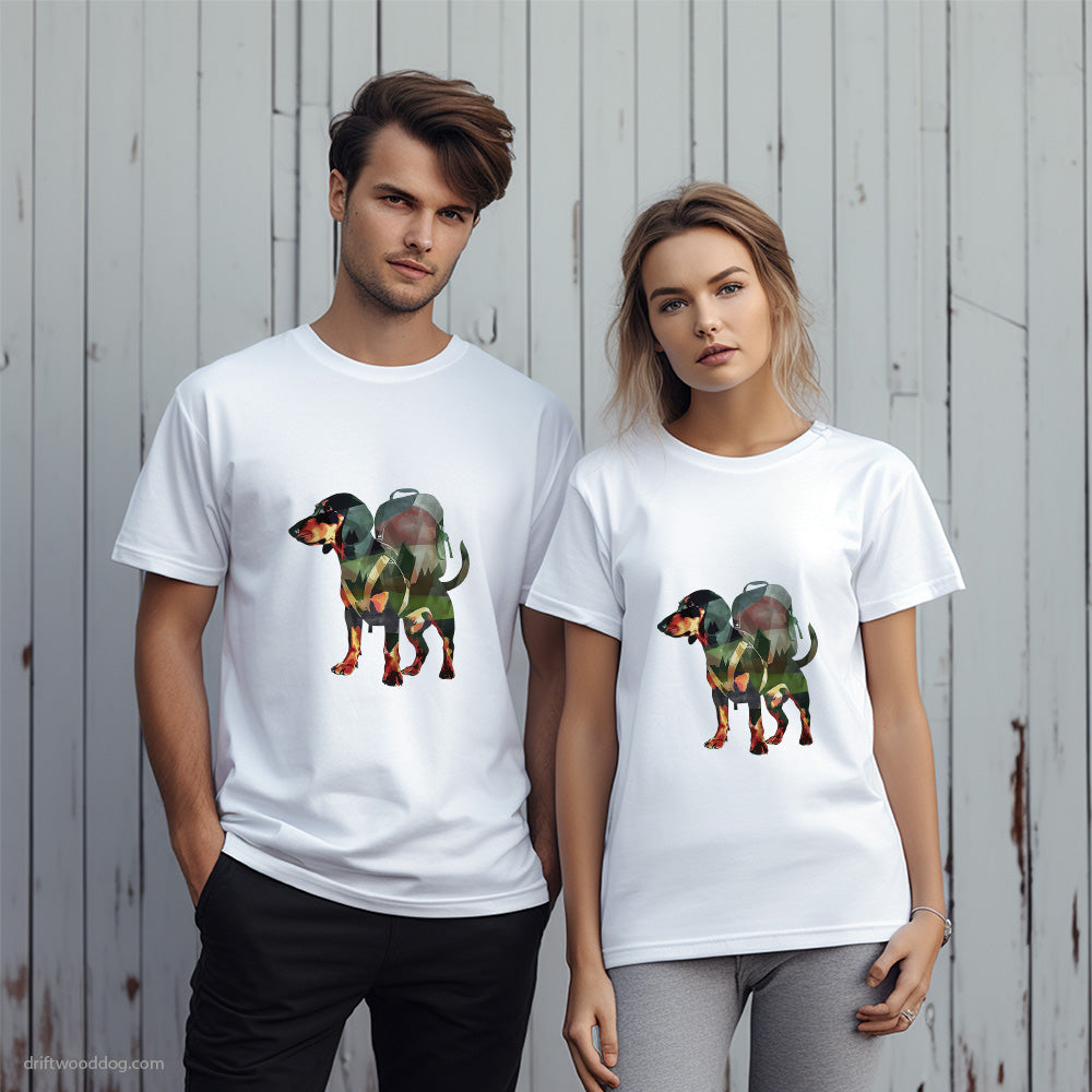 Black Dachshund with a Backpack T-Shirt – Unique Dog T-Shirts for Pet Lovers