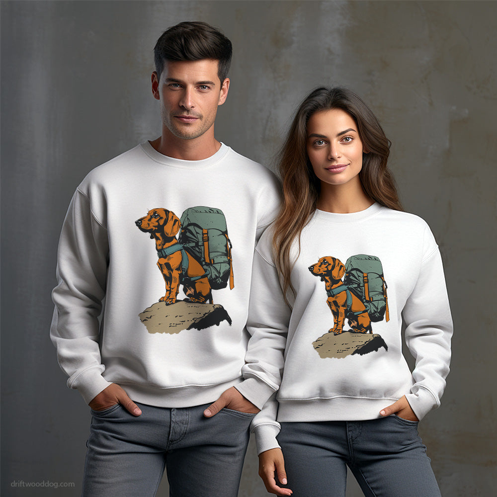 Dachshund Backpacking Expedition Sweatshirt – Unisex Sweatshirt for Dog Owners