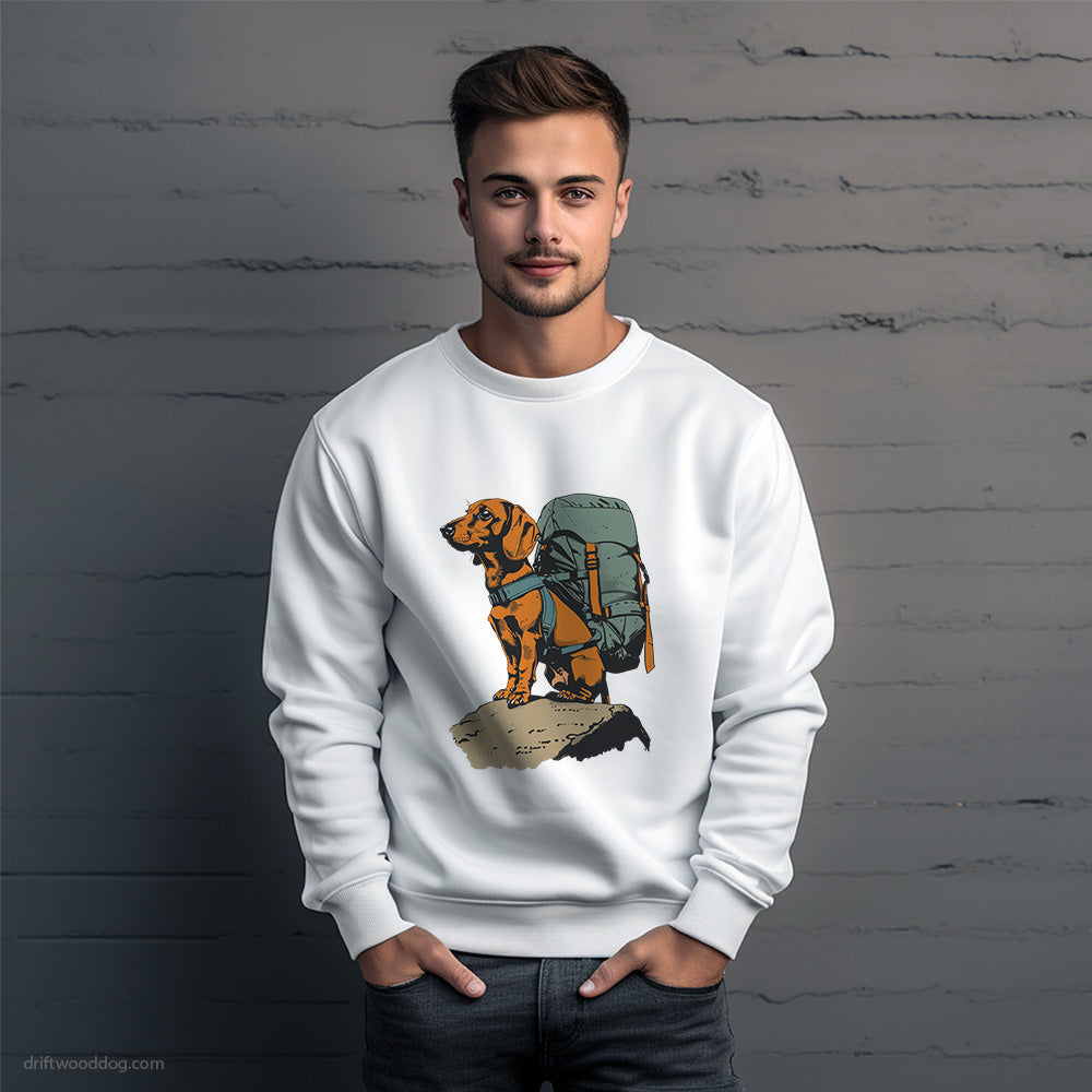 Dachshund Backpacking Expedition Sweatshirt – Unique Dog Sweatshirt for Men