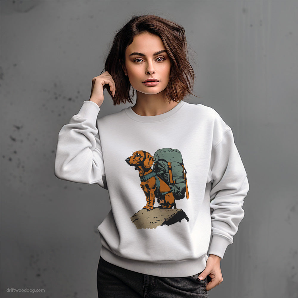 Dachshund Backpacking Expedition Sweatshirt – Dog-Themed Gifts for Dog Lovers