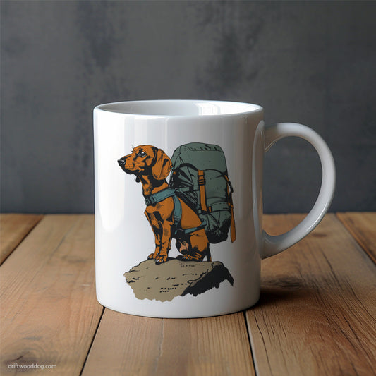 Dachshund Backpacking Expedition Mug – Unique Dog Cups | Dog-Themed Mugs