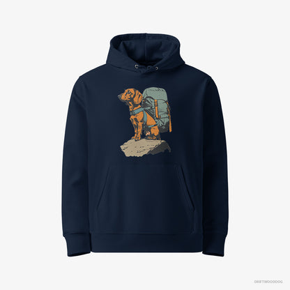 Dachshund Backpacking Expedition Navy Hoodie