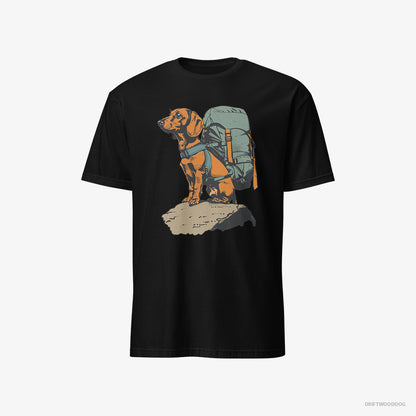 Dachshund Backpacking Expedition Black T-Shirt