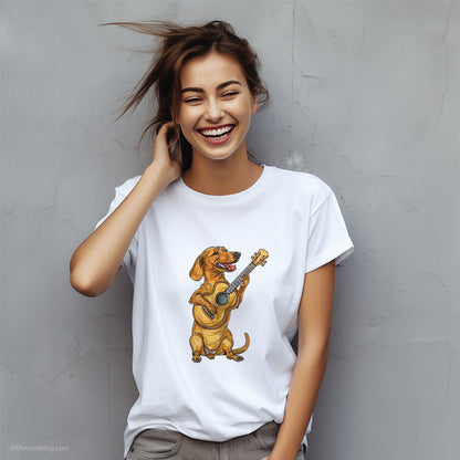 Dachshund with a Guitar T-Shirt – Custom Dog T-Shirts for Women