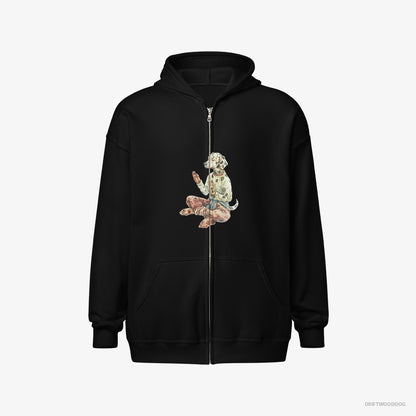 Dalmatian Doing Yoga Black Hoodie