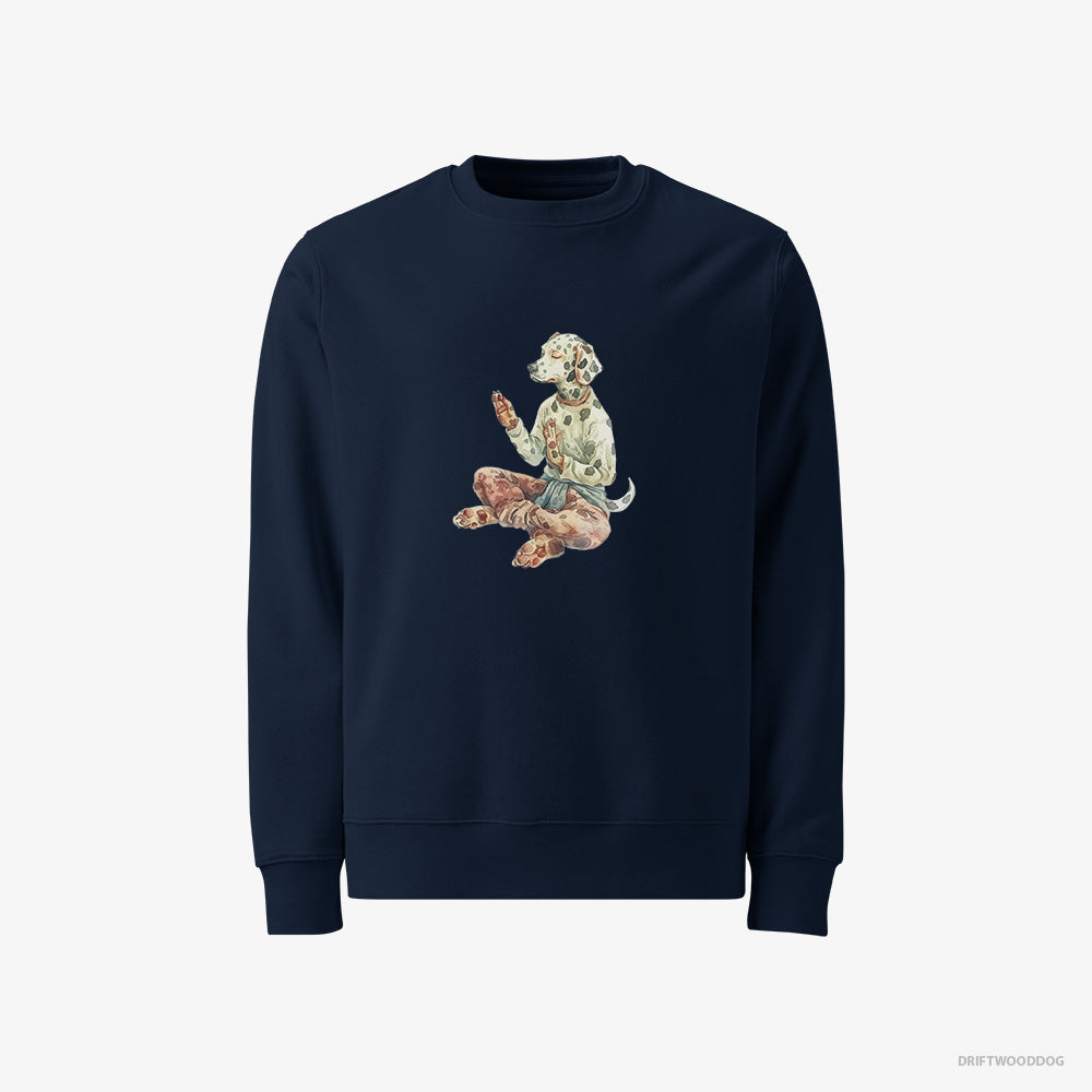 Meditative Dalmatian Doing Yoga – Men's Sweatshirt Navy – Classic