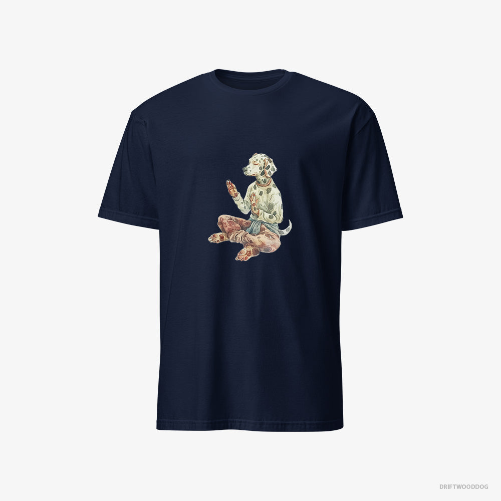 Meditative Dalmatian Doing Yoga – Men's T-Shirt Navy – Classic