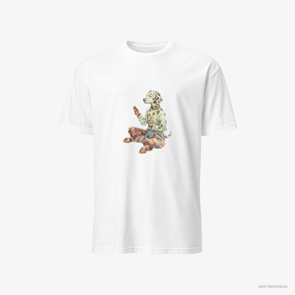 Meditative Dalmatian Doing Yoga – Men's T-Shirt White – Classic