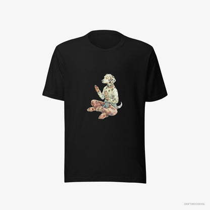 Dalmatian Doing Yoga Black T-Shirt