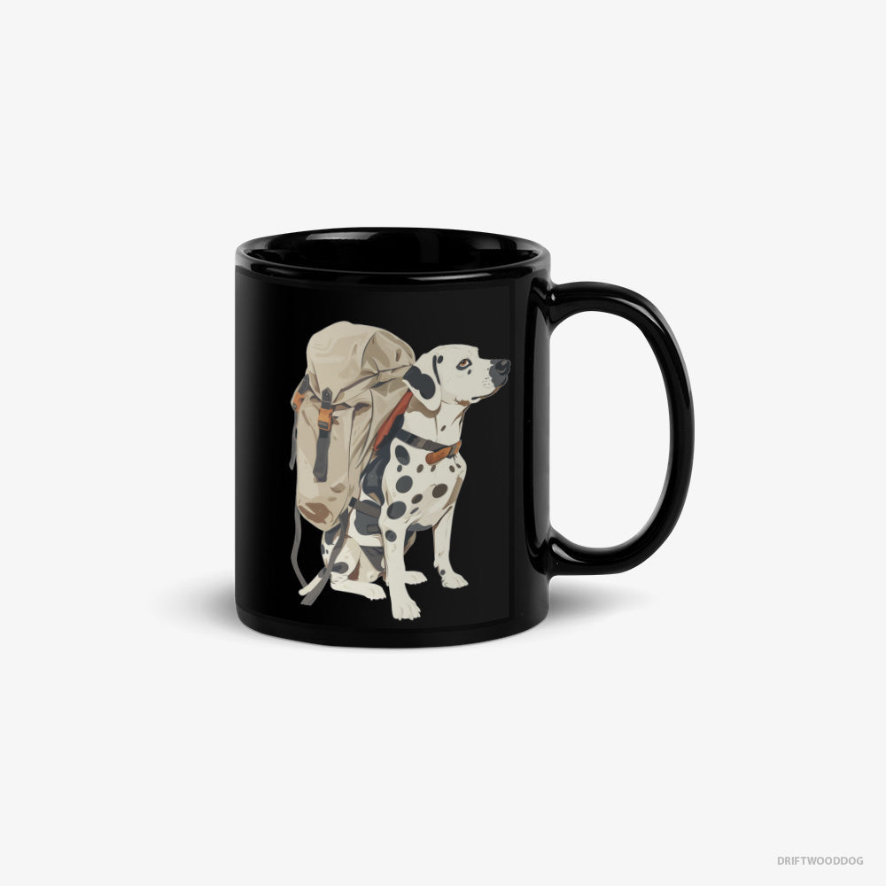 Dalmatian Hiking with a Backpack – Mug Black – Classic