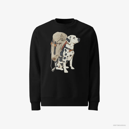 Dalmatian Hiking with a Backpack Black Sweatshirt