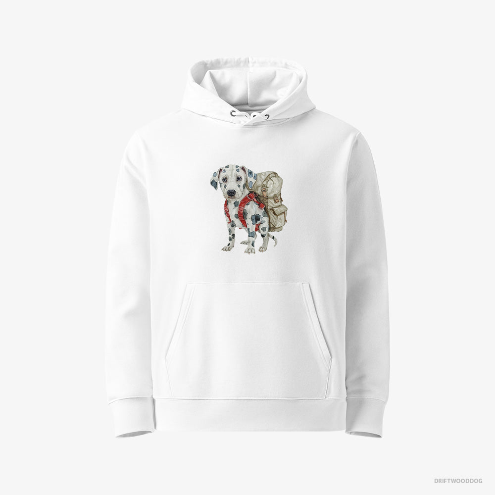 Dalmatian Hoodie – Women White Hoodie Eco-Friendly – Hiking (on White Background)