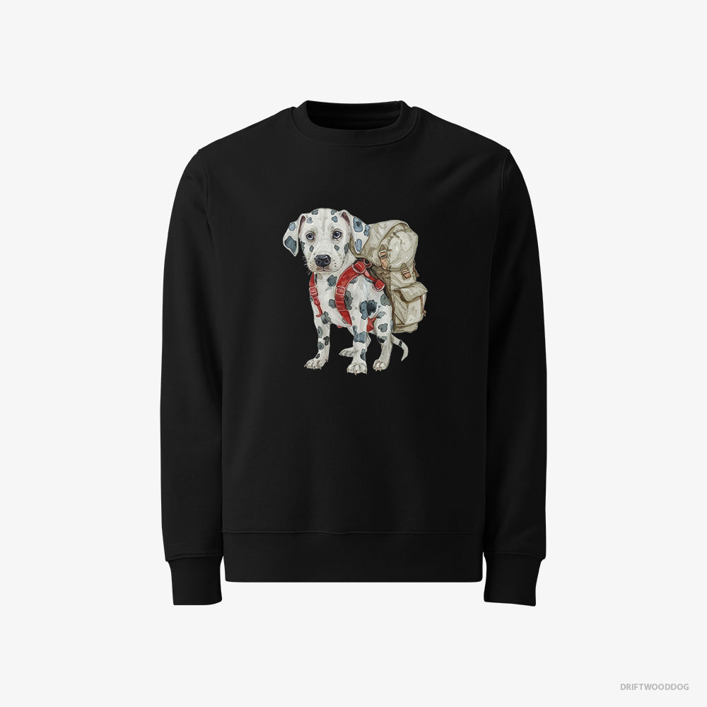 Dalmatian Sweatshirt – Men Black Sweatshirt Classic – Hiking (on White Background)