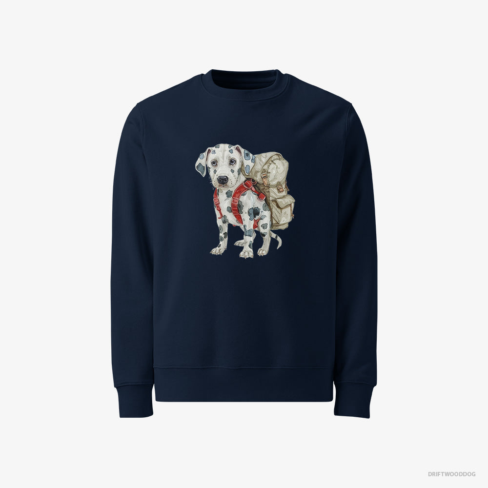 Dalmatian Sweatshirt – Men Navy Sweatshirt Classic – Hiking (on White Background)