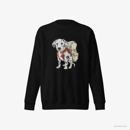 Dalmatian Sweatshirt – Men Black Sweatshirt Eco-Friendly – Hiking (on White Background)