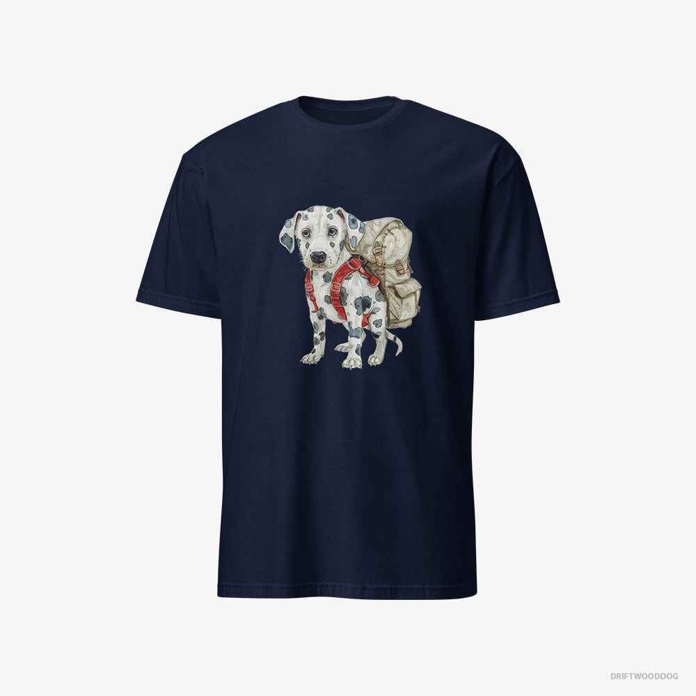 Dalmatian T-Shirt – Men Navy T-Shirt Classic – Hiking (on White Background)