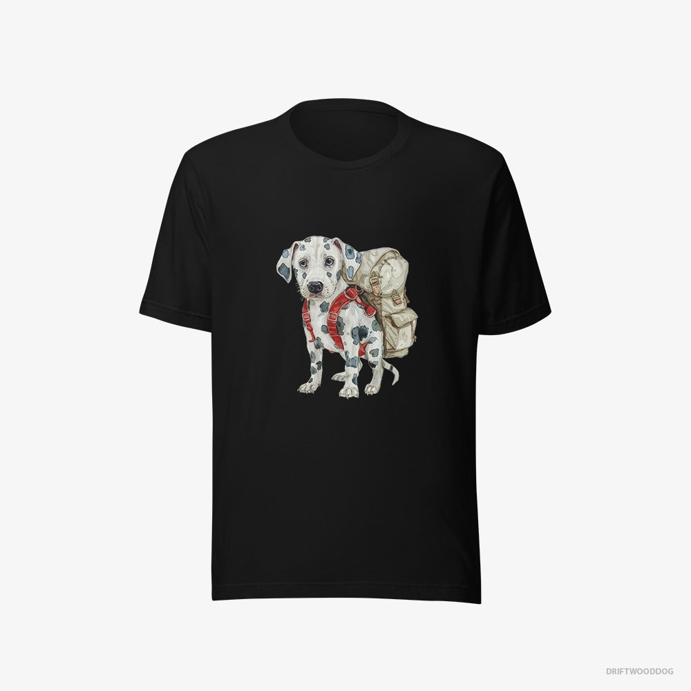 Dalmatian T-Shirt – Men Black T-Shirt Eco-Friendly – Hiking (on White Background)