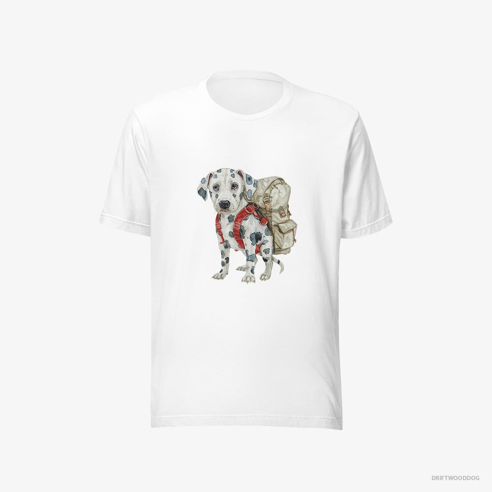 Dalmatian T-Shirt – Men White T-Shirt Eco-Friendly – Hiking (on White Background)