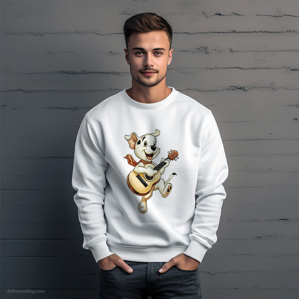 Dalmatian Playing Guitar Sweatshirt – Unique Dog Sweatshirt for Men