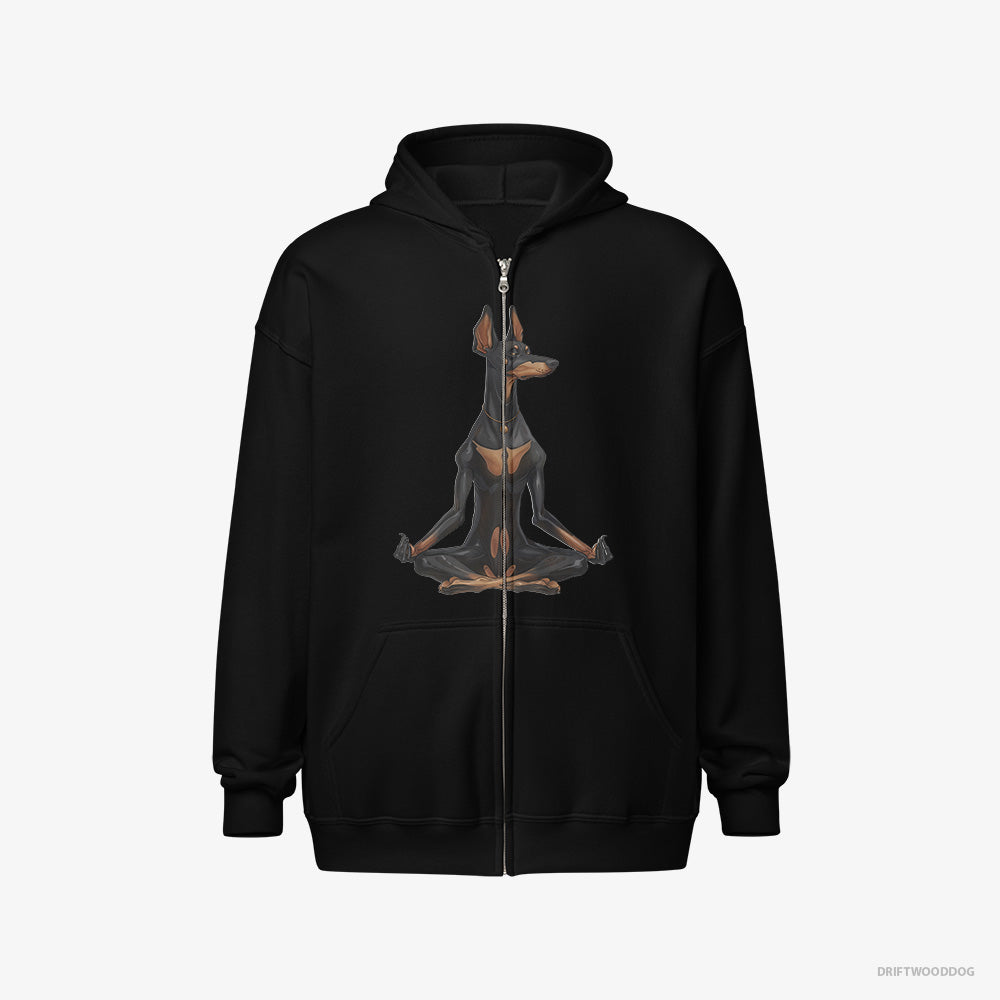 Dobermann Meditating during Yoga Full-Zip Hoodie