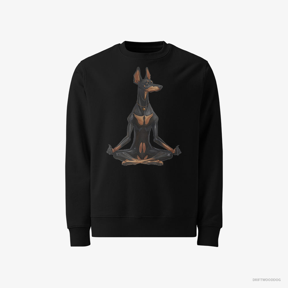 Serious Dobermann Meditating during Yoga – Men's Sweatshirt Black – Classic