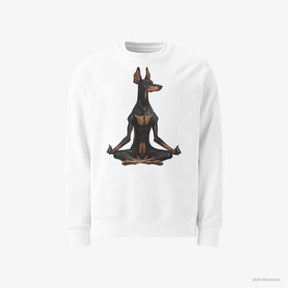 Dobermann Meditating during Yoga White Sweatshirt