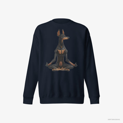 Dobermann Meditating during Yoga Navy Sweatshirt