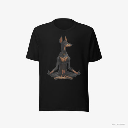 Dobermann Meditating during Yoga Black T-Shirt