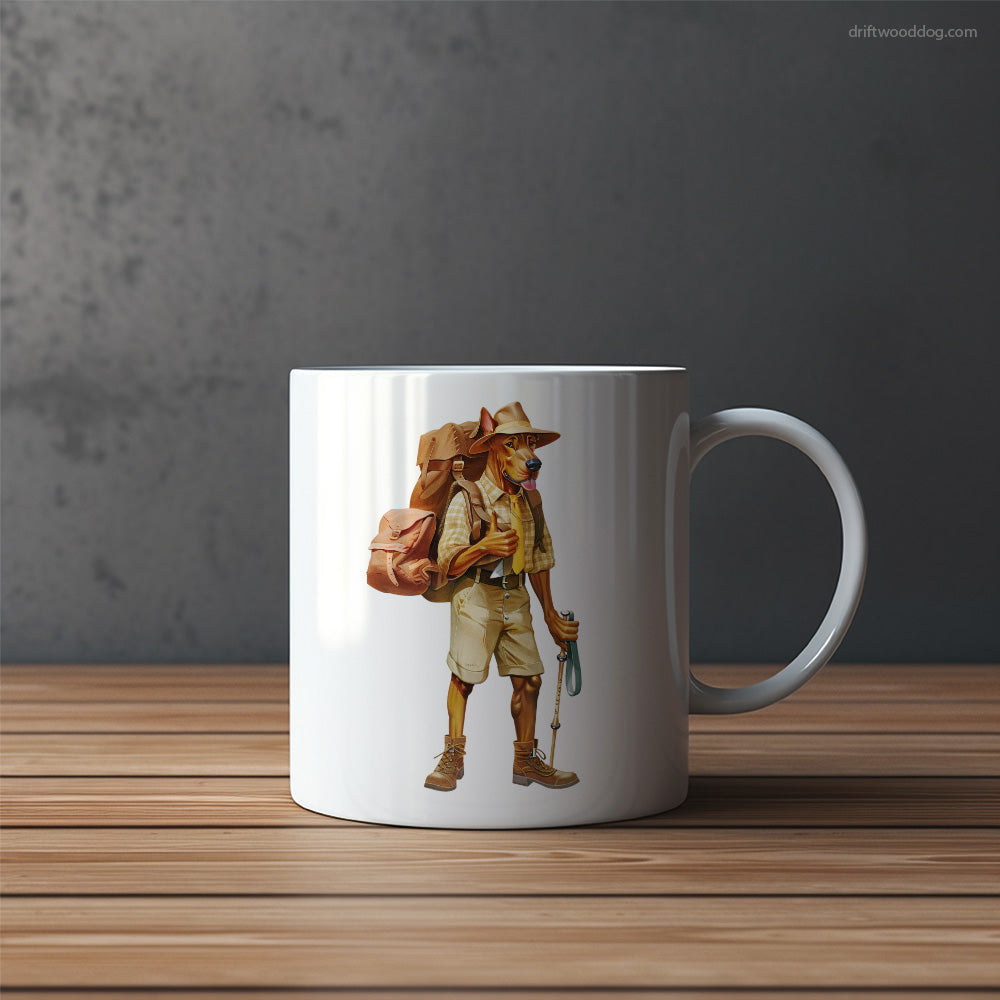 Dobermann Hiking with a Backpack Mug – Funny Dog Coffee Mugs | Quirky Canine Drinkware