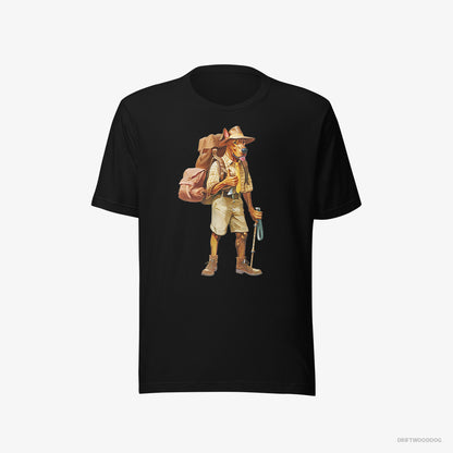 Dobermann Hiking with a Backpack Black T-Shirt