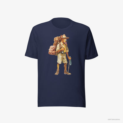 Dobermann Hiking with a Backpack Navy T-Shirt