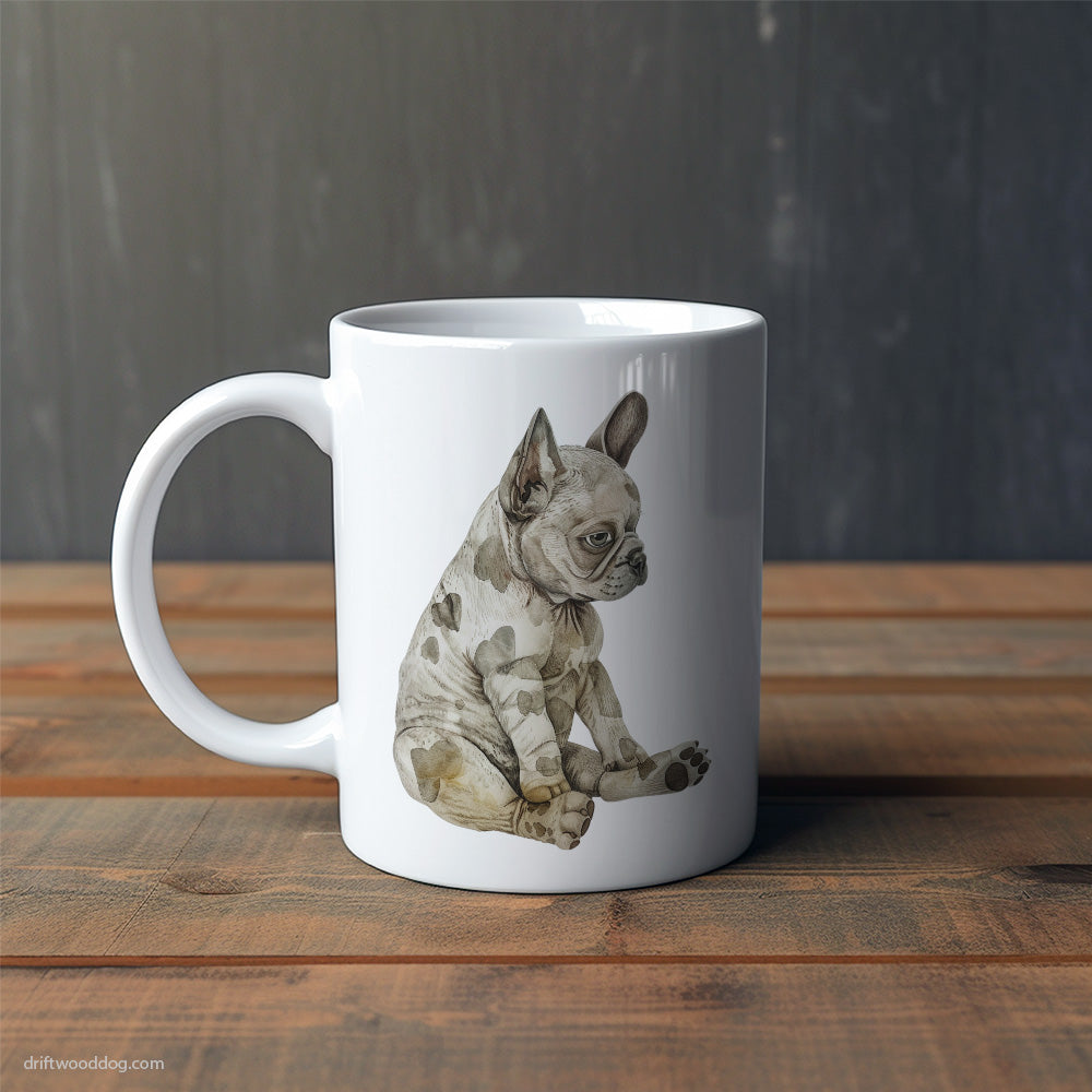 French Bulldog Deep in Thought Mug – Cute Dog-Themed Mugs | Perfect Gifts for Dog Lovers