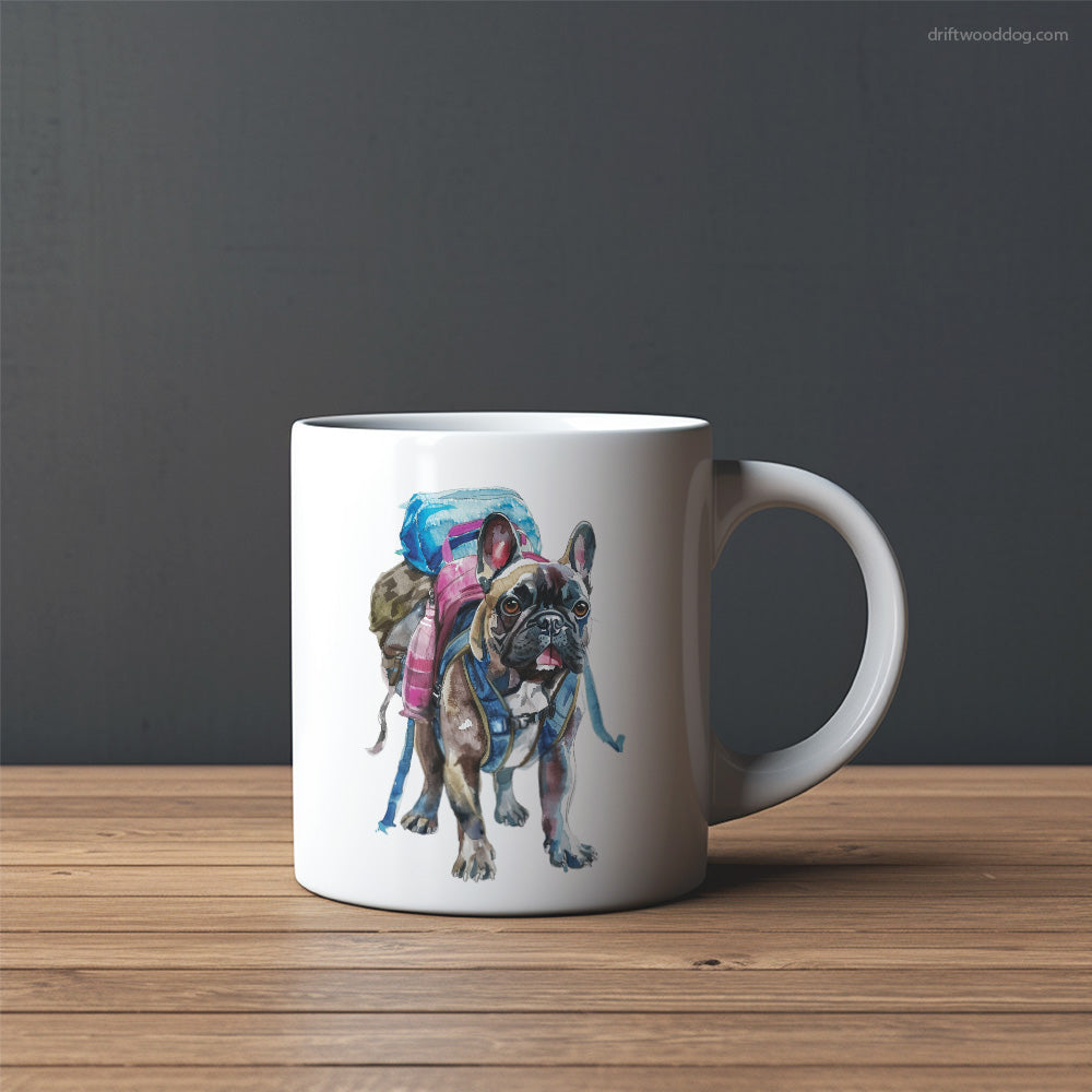 French Bulldog Ready for Hiking Mug – Custom Dog Mugs | Personalized Pet Mugs