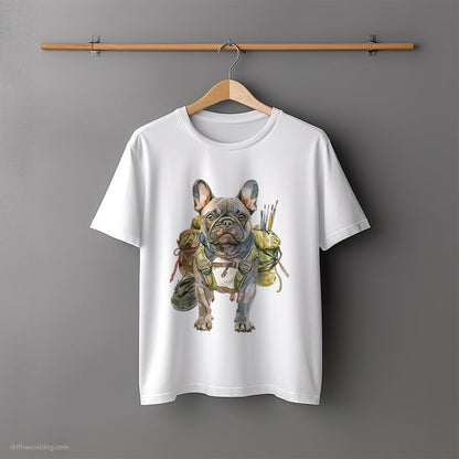 French Bulldog Rambling with a Rucksack T-Shirt – Unisex Tee for Dog Lovers