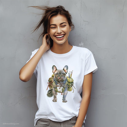 French Bulldog Rambling with a Rucksack T-Shirt – Custom Dog T-Shirts for Women