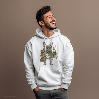 French Bulldog Rambling with a Rucksack Hoodie – Dog Hoodies for Men