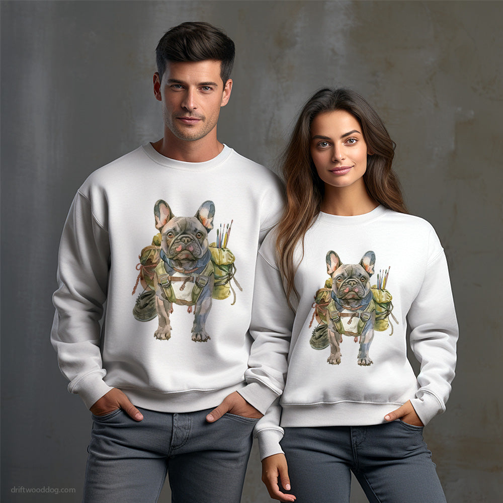 French Bulldog Rambling with a Rucksack Sweatshirt – Unisex Sweatshirt for Dog Owners