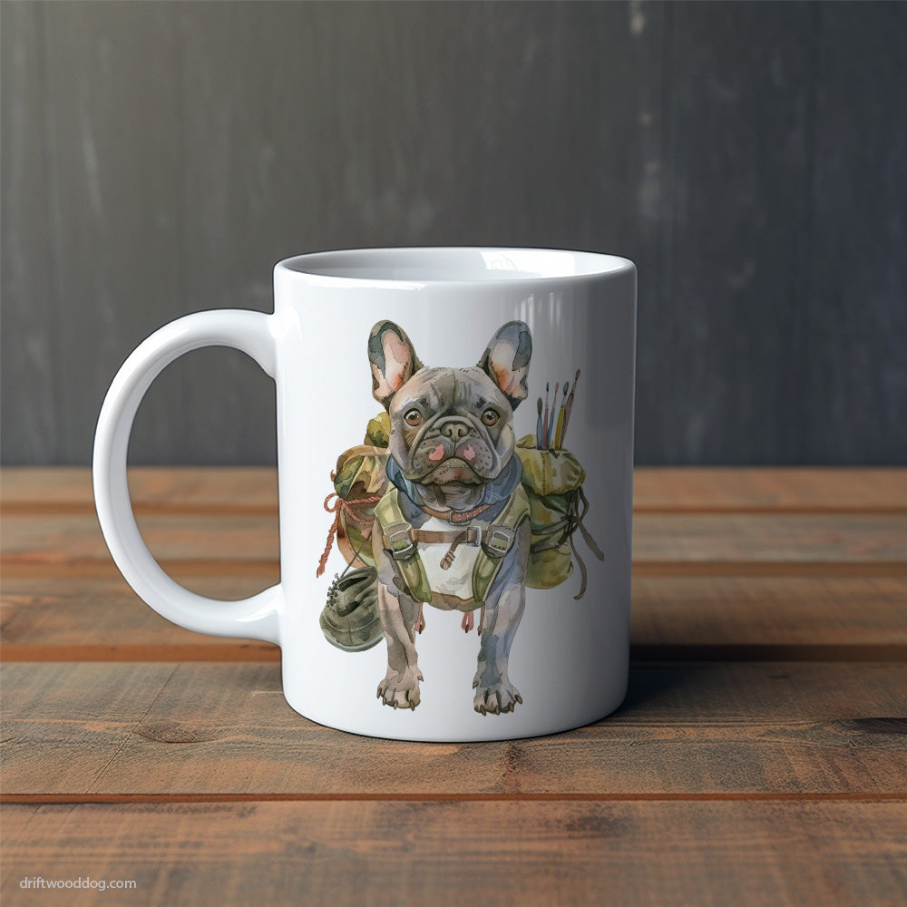 French Bulldog Rambling with a Rucksack Mug – Cute Dog-Themed Mugs | Perfect Gifts for Dog Lovers