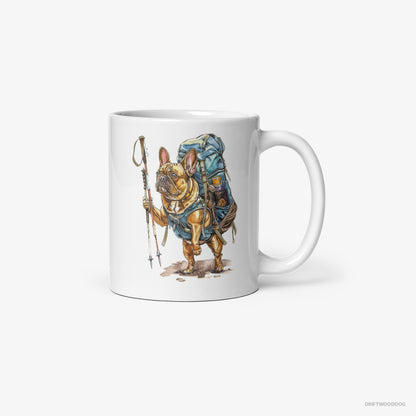 French Bulldog Backpacking Expedition White Mug