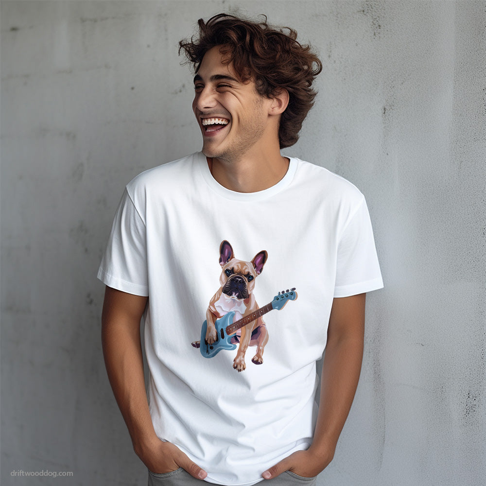 French Bulldog Playing Guitar T-Shirt – Dog T-Shirt for Men