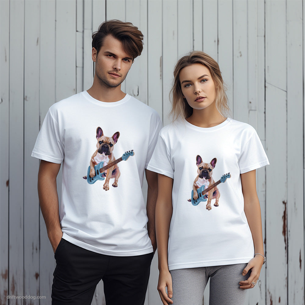 French Bulldog Playing Guitar T-Shirt – Unique Dog T-Shirts for Pet Lovers