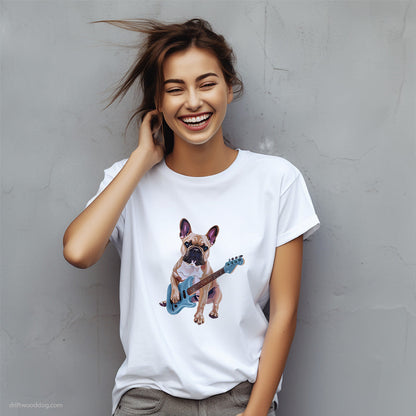 French Bulldog Playing Guitar T-Shirt – Custom Dog T-Shirts for Women