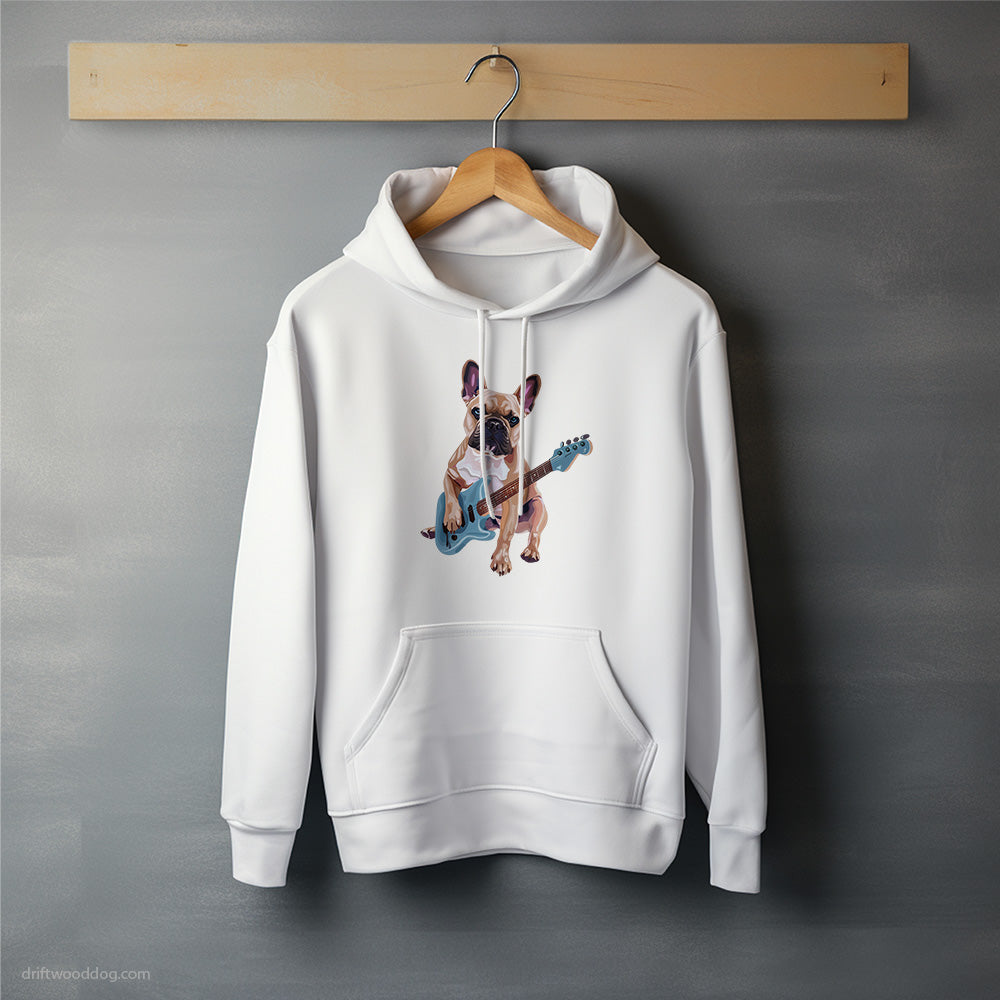 French Bulldog Playing Guitar Hoodie – Unisex Hoodie for Dog Lovers