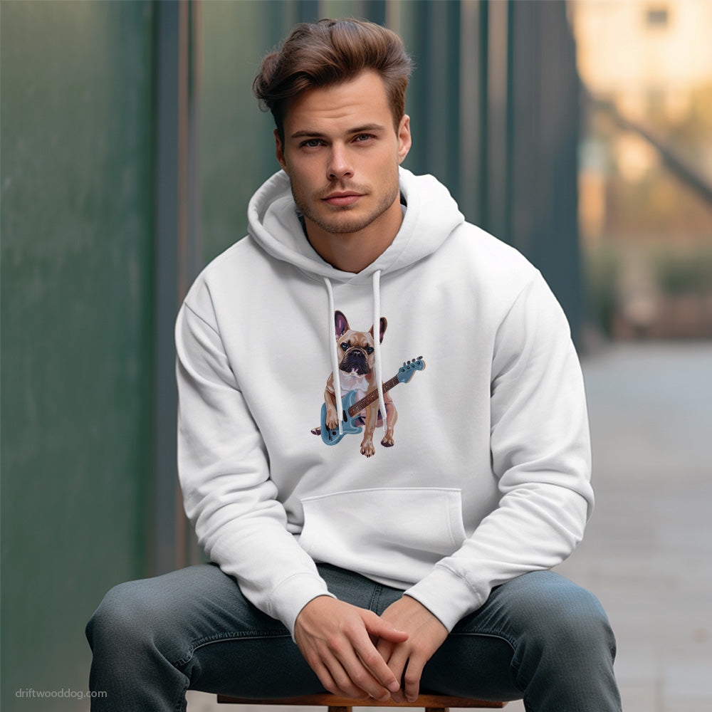 French Bulldog Playing Guitar Hoodie – Custom Dog Hoodies for Men