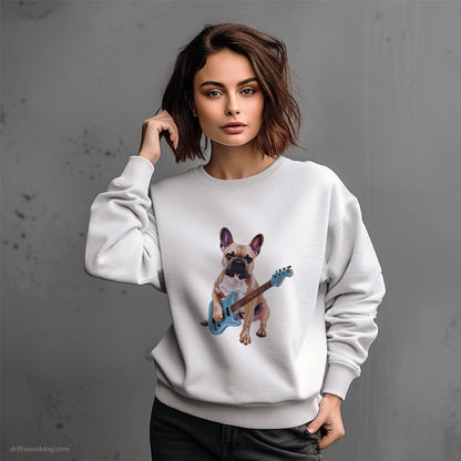 French Bulldog Playing Guitar Sweatshirt – Dog-Themed Gifts for Dog Lovers