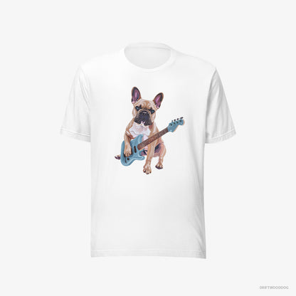 French Bulldog Playing Guitar White T-Shirt