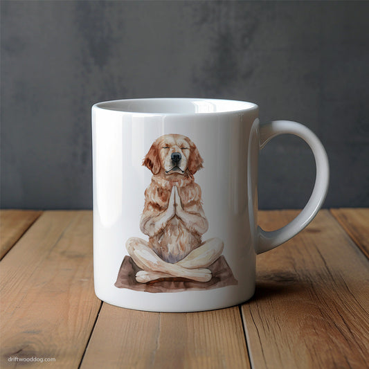 Golden Retriever Meditating during Yoga Mug – Unique Dog Cups | Dog-Themed Mugs