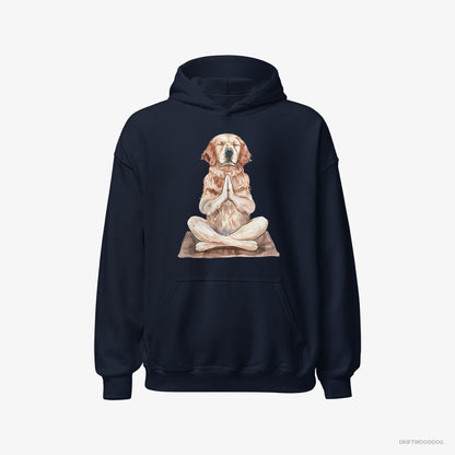 Golden Retriever Meditating during Yoga Navy Hoodie