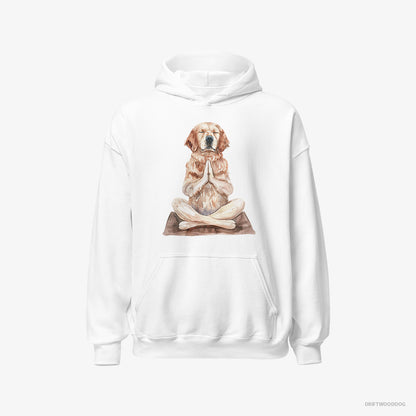 Golden Retriever Meditating during Yoga White Hoodie